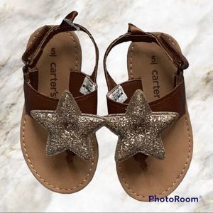 Carter’s Brown Star-Accent Juliet Sandal - Girls